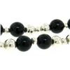 Image 2 : Tiffany & Co. Sterling Silver & Black Onyx Graduated Bead Ball Long 32" Necklace