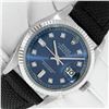 Image 2 : Rolex Mens Stainless Steel Blue Diamond 36MM Datejust Wristwatch With Nylon Stra