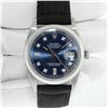 Image 3 : Rolex Mens Stainless Steel Blue Diamond 36MM Datejust Wristwatch With Nylon Stra