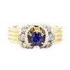 Image 2 : 1.27 ctw Blue Sapphire And Diamond Ring - 14KT Yellow And White Gold