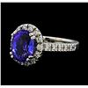 Image 1 : 2.91 ctw Tanzanite and Diamond Ring - 14KT White Gold