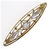 Image 1 : Antique Art Nouveau Krementz 14k Gold Diamond Pearl Open Etched Leaf Pin Brooch