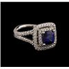 Image 1 : 14KT White Gold 2.72 ctw Sapphire and Diamond Ring