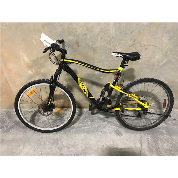 BLACK CCM STATIC 21 SPEED FULL SUSPENSION MOUNTAIN BIKE