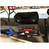 Image 2 : BOX OF ASSORTED HAND TOOLS, PORTABLE RECHARGEABLE FLASHLIGHTS, CATALYTIC CONVERTER, SHOVEL, 3 EMPTY