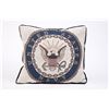 Image 2 : Military Pillow United States Navy with a Carved W