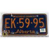 Image 1 : #145  ALBERTA 1973 LICENCE PLATE EK-59-95 WILD