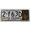 Image 1 : #148   RARE BRITISH COLUMBIA B.C. 1954 LICENCE