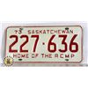 Image 1 : #163 SASKATCHEWAN 1973 "HOME OF THE RCMP" LICENC