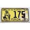 Image 1 : #166 YUKON 1963 LICENCE PLATE 175 "LAND OF THE