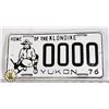 Image 1 : #168 SAMPLE PLATE YUKON 1976 LICENCE PLATE 0000