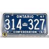 Image 1 : #169 ONTARIO CONFEDERATION 1867 1967 LICENCE