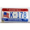 Image 1 : #194 U.S.A. AMERICAN LICENCE PLATE WASHINGTON D.