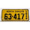 Image 1 : #201  U.S.A. AMERICAN LICENCE PLATE 1948 NORTH