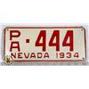 Image 1 : #214 RARE U.S.A. AMERICAN LICENCE PLATE 1934