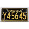 Image 1 : #222 VENEZUELA LICENCE PLATE Y4-56-45 HEAVY