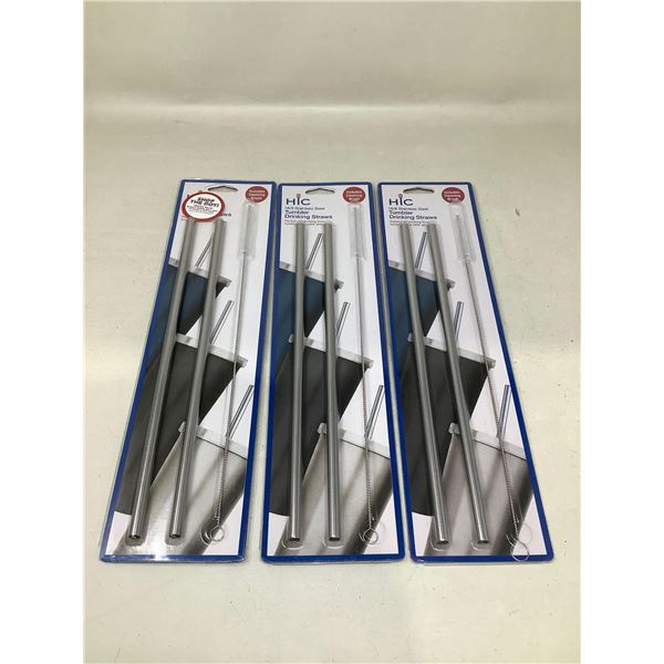 NEW HIC Tumbler Drinking Straws W/Cleaning Brush