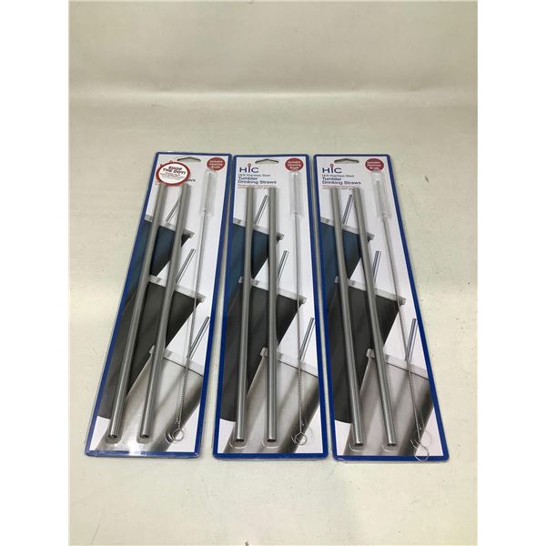 NEW HIC Tumbler Drinking Straws W/Cleaning Brush