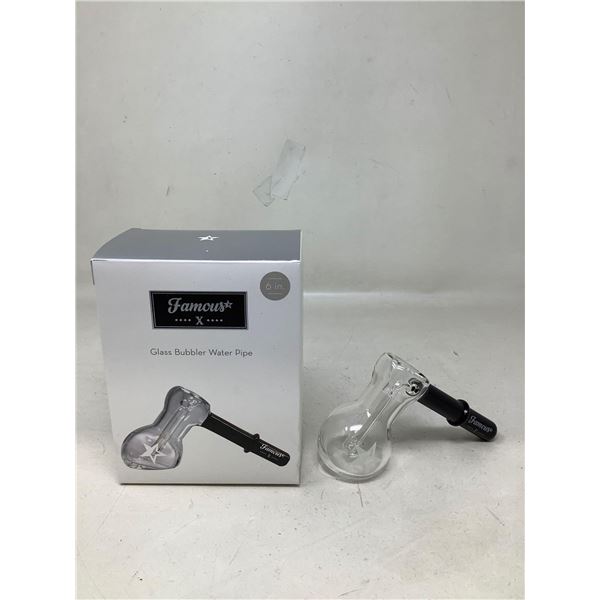 Famous X Glass Bubbler Water Pipe (6")