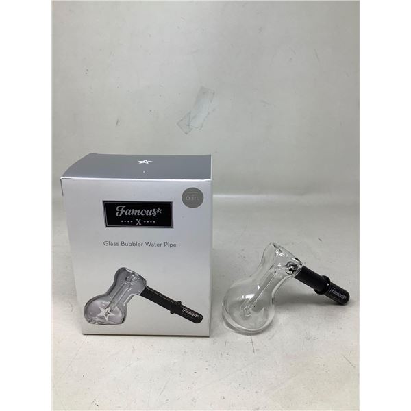 Famous X Glass Bubbler Water Pipe (6")