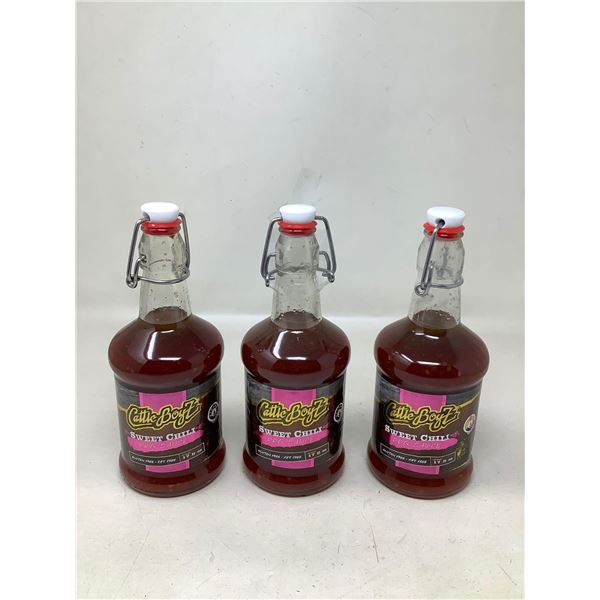 Cattle Boys Sweet Chilli BBQ Sauce Lot Of 3