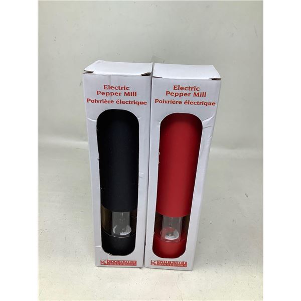 Electric Pepper Mill Lot Of 2 (Red + White)