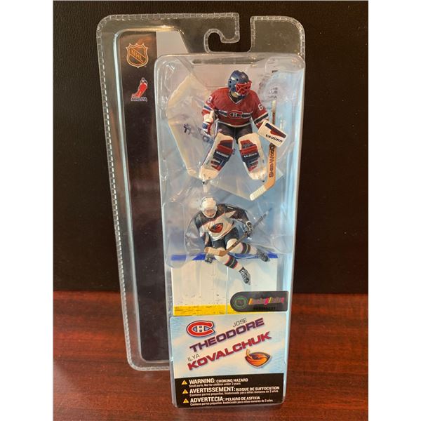 Jose Theodore & Ilya Kovalchuck set of 2 McFarland Figurine NEW mint with ice surface mount and stic