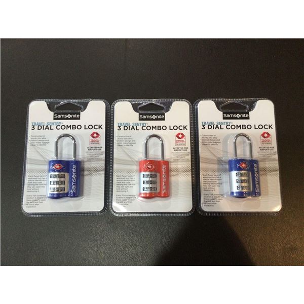 Samsonite 3 Dial Luggage Lock Lot Of 3