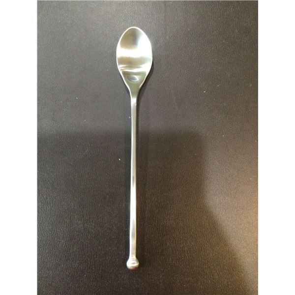 Brushed Silver Set of 6 long coffee spoons