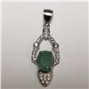 Image 3 : $600 Silver Rhodium Plated Emerald(6.4ct) Set