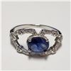 Image 2 : $600 Silver Rhodium Plated Sapphire(6.4ct) Set