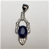 Image 3 : $600 Silver Rhodium Plated Sapphire(6.4ct) Set