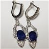 Image 4 : $600 Silver Rhodium Plated Sapphire(6.4ct) Set