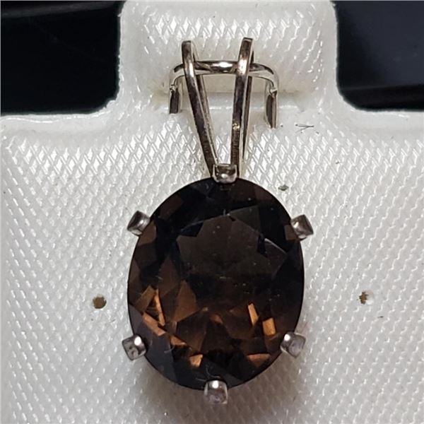 Silver Smokey Quartz(2.45ct) Pendant