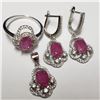 Image 1 : $600 Silver Rhodium Plated Ruby(6.4ct) Set