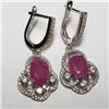 Image 2 : $600 Silver Rhodium Plated Ruby(6.4ct) Set