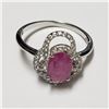 Image 4 : $600 Silver Rhodium Plated Ruby(6.4ct) Set