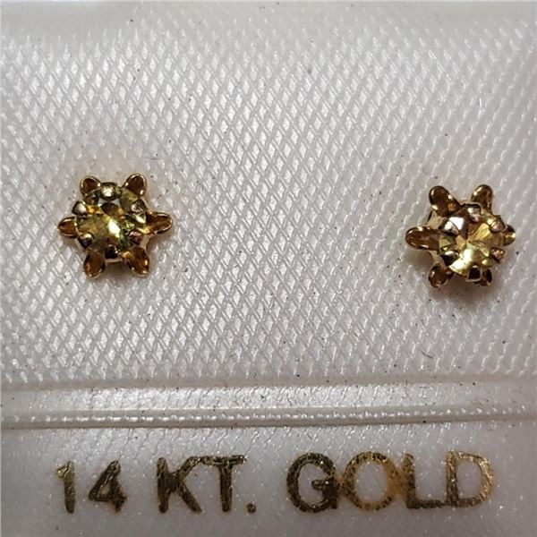 $100 14K Yellow Sapphire Earrings