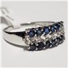 Image 2 : $200 Silver Sapphire White Topaz(1.4ct) Ring