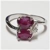 Image 3 : $500 Silver Rhodium Plated Ruby(8ct) Set