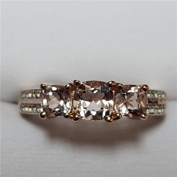 $200 Silver White Topaz Morganite(1.2ct) Ring