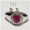 Image 2 : $150 Silver White Topaz Ruby(0.9ct) Ring