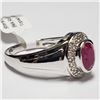 Image 3 : $150 Silver White Topaz Ruby(0.9ct) Ring