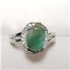Image 1 : $200 Silver Rhodium Plated Emerald(2.6ct) Ring