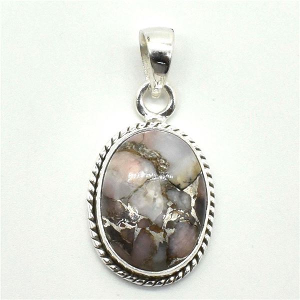 Silver Pink Muhave Turquoise(11.7ct) Pendant (~weight 4.85g)