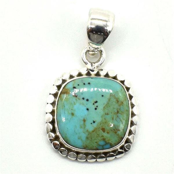Silver Blue Muhave Turquoise(8.1ct) Pendant (~weight 5.1g)