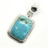 Image 2 : Silver Blue Muhave Turquoise(12.6ct) Pendant (~weight 4.75g)