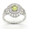 Image 1 : Silver Peridot Cz(1.3ct) Rhodium Plated Ring (~weight 4.3g)