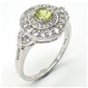 Image 2 : Silver Peridot Cz(1.3ct) Rhodium Plated Ring (~weight 4.3g)