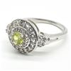 Image 5 : Silver Peridot Cz(1.3ct) Rhodium Plated Ring (~weight 4.3g)
